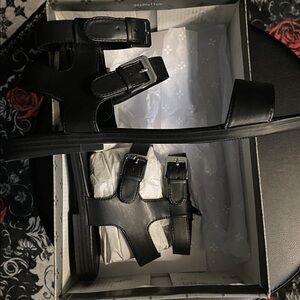 Sun And Stone Black Sandals -Nwb -11m